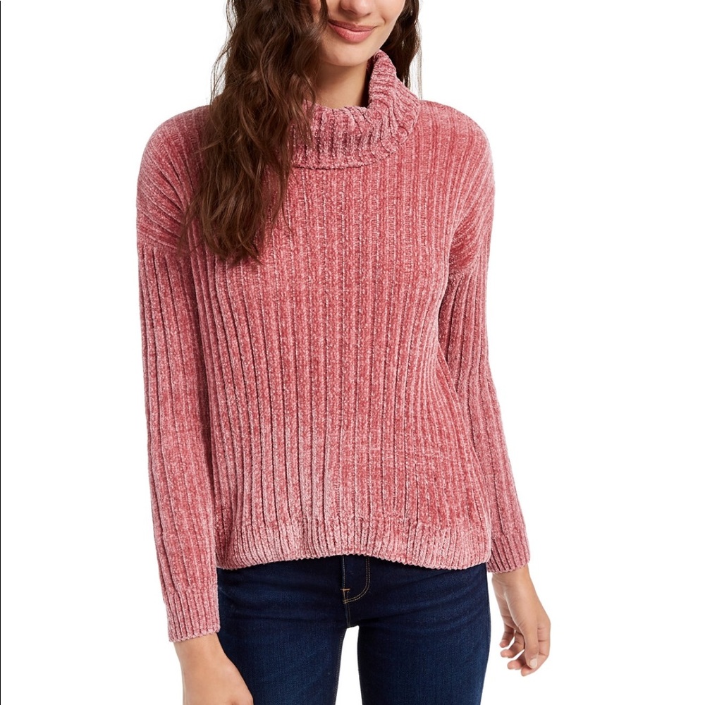 Chenille turtle neck sweater